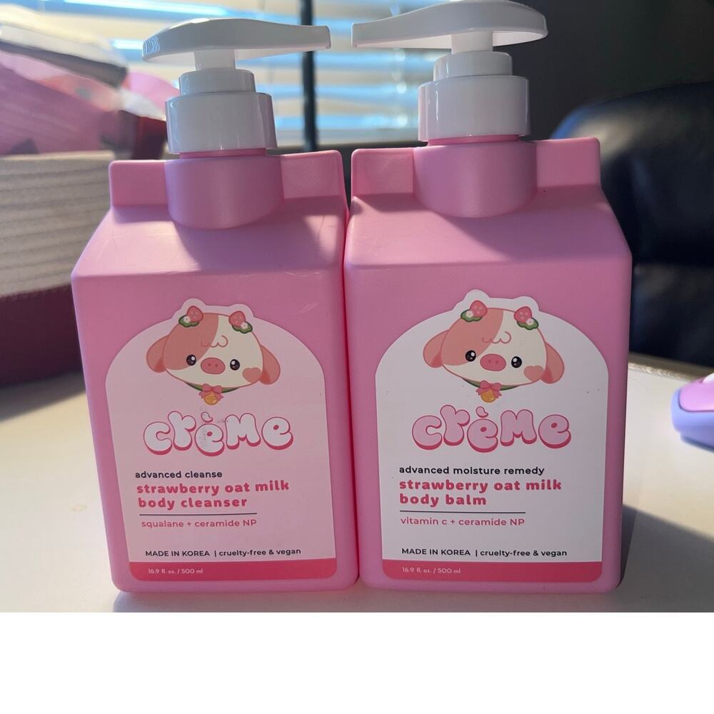 The Crème Shop Strawberry Oat Milk Everything Shower Bundle